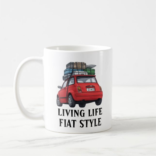 Rotes Fiat-Auto Kaffeetasse (Links)