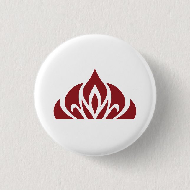 rotes Flammenlogo auf Knopf Button (Vorderseite)