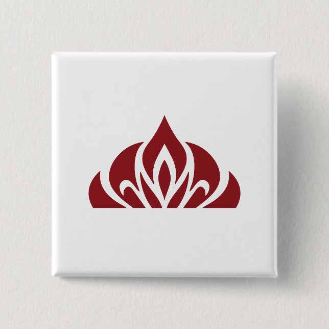 rotes Flammenlogo auf Knopf Button (Vorderseite)