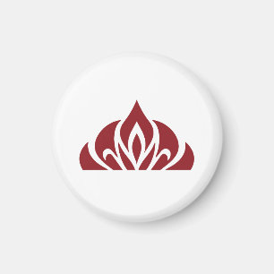 rotes Flammenlogo auf Magnet