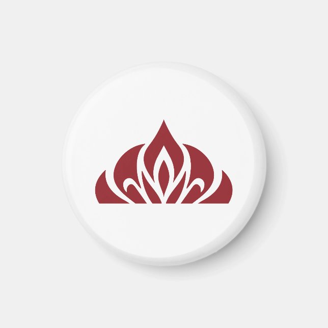 rotes Flammenlogo auf Magnet (Vorne)