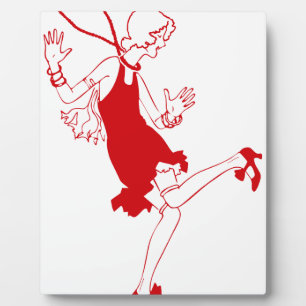 rotes Flapper-Mädchen Fotoplatte