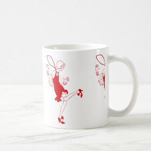 rotes Flapper-Mädchen Kaffeetasse