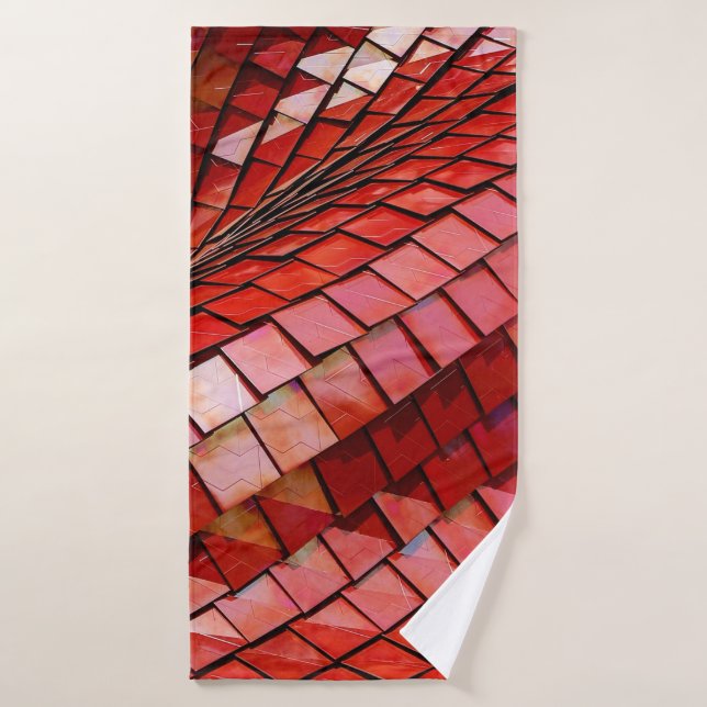 Rotes Fliesenbild Badehandtuch (Badehandtuch)