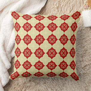 Rotes Fliesenmuster Kissen