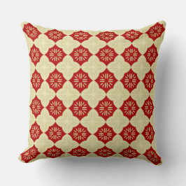 Rotes Fliesenmuster Kissen