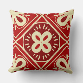 Rotes Fliesenmuster Kissen