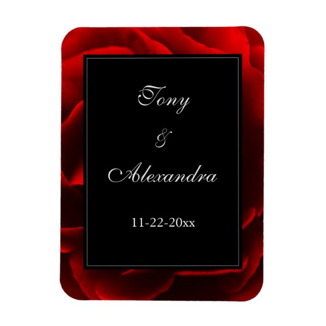 Rotes Floral Elegant Magnet (Vertikal)