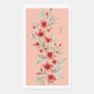 Rotes Floral Serviette