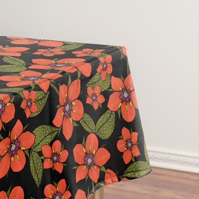 Rotes florales Aquarell Tischdecke (Beispiel)