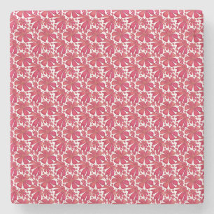 Rotes florales nahtloses Muster, elegante Blumenwi Steinuntersetzer