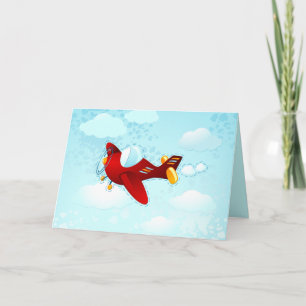 Rotes Flugzeug, Grußkarte Karte
