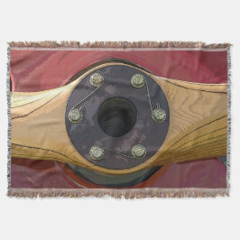 rotes Flugzeug und hölzerner Propellerwirbel Decke
