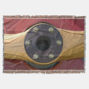 rotes Flugzeug und hölzerner Propellerwirbel Decke