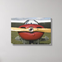 Rotes Flugzeug und Holzschrauber