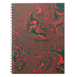 Rotes Flüssiges Marmor Abstraktes Muster Notizblock