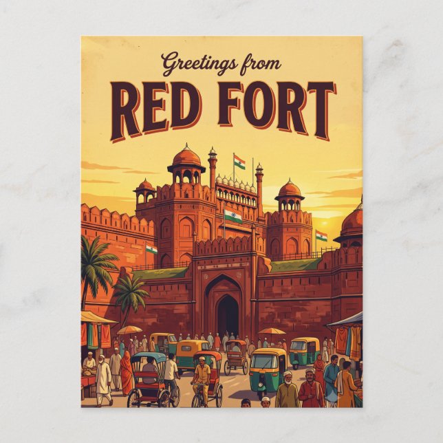 Rotes Fort Indien Postkarte (Vorderseite)