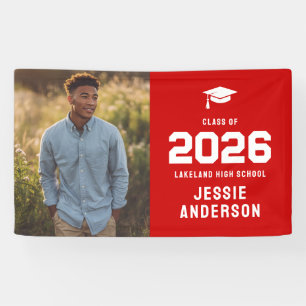 Rotes Foto Abschluss 2026 Banner