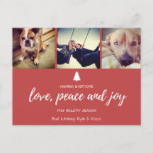 Rotes Foto Liebe Frieden und Freude Weihnachten Po