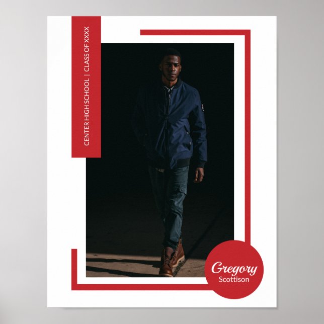 Rotes Foto Moderner Abschluss Poster (Vorne)