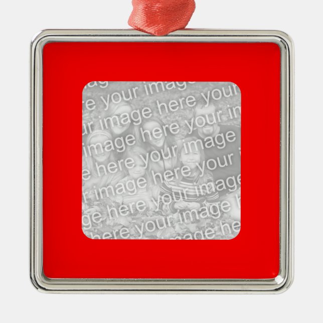 Rotes Foto Ornament Aus Metall (Vorne)