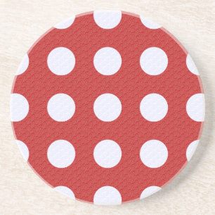 Rotes Fraktal - Polka Dots im Weißen Fraktal Getränkeuntersetzer