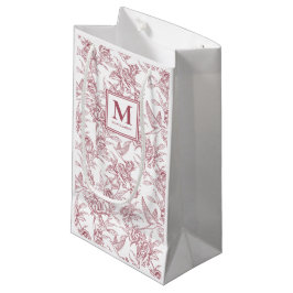 Rotes französisches Toile-Monogramm Kleine Geschenktüte