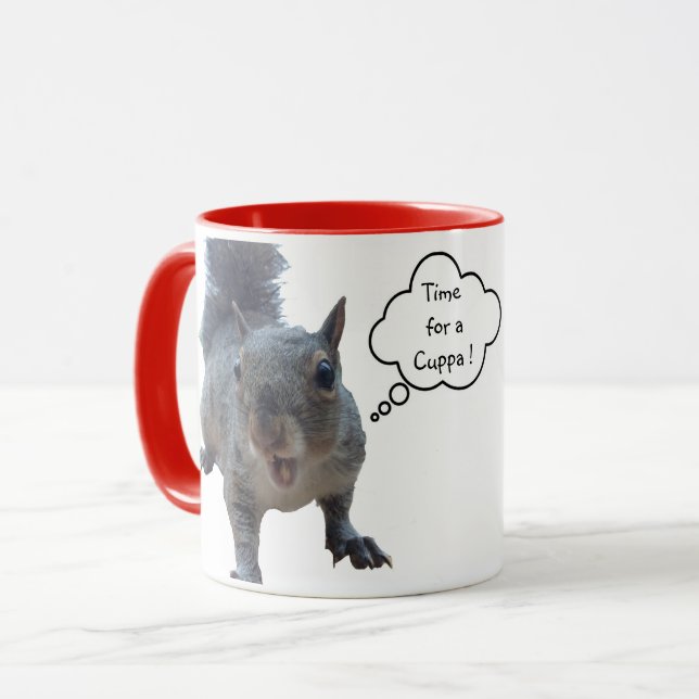 Rotes freches Eichhörnchen-Mug Tasse (Vorderseite Links)