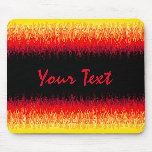 Rotes Frisierte Auto Flammen Mousepad (Vorne)
