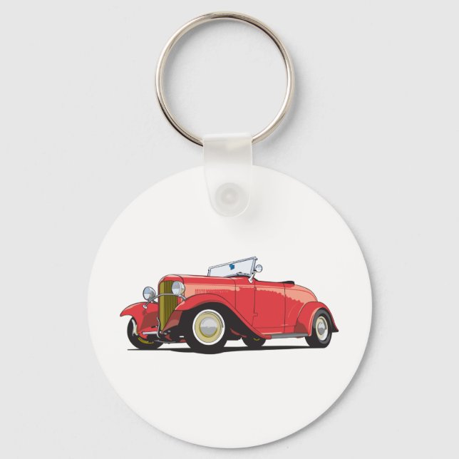Rotes Frisierte Auto Schlüsselanhänger (Vorderseite)