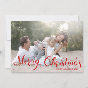 Rotes Frohe Weihnachten Schriftzug Feiertagsfoto F