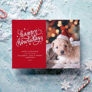 Rotes Frohes Howlidays Weihnachten