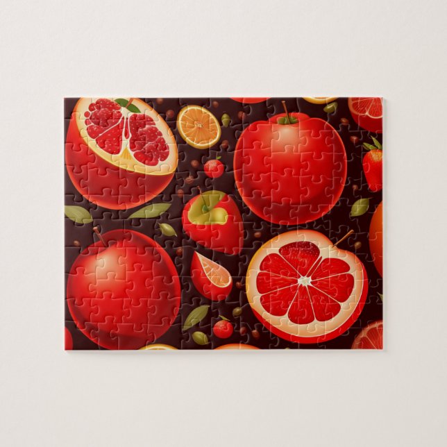 Rotes Früchte-Muster (Horizontal)
