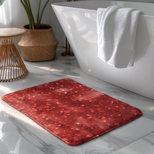 Rotes funkelndes Glittermuster Badematte