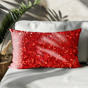 Rotes funkelndes Glittermuster Dekokissen