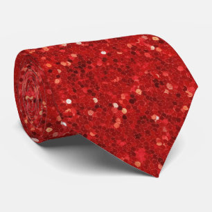 Rotes funkelndes Glittermuster Krawatte