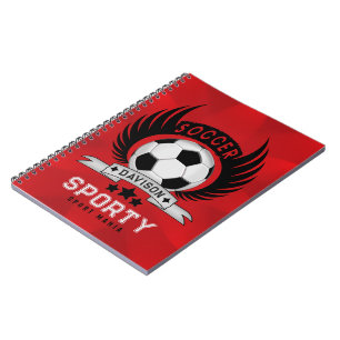 Rotes Fußball-Logo Geschenke für Jungen zum Zurü Notizblock