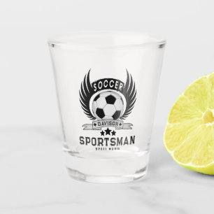 Rotes Fußball-Logo Geschenke für Jungen zum Zurü Schnapsglas
