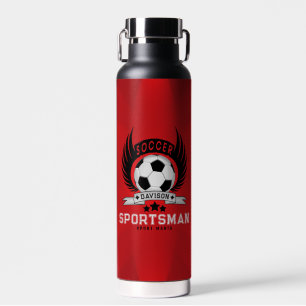 Rotes Fußball-Logo   Geschenke für Jungen zum Zurü Trinkflasche