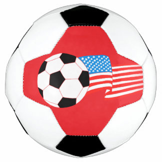 Rotes Fußballdesign mit amerikanischer Flagge Fußball