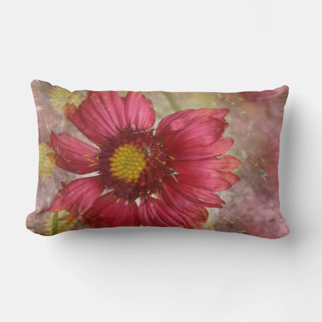Rotes Gaillardia-Kissen Lendenkissen (Vorderseite)