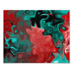 Rotes gefallen in blau abstrakt 555y fotodruck