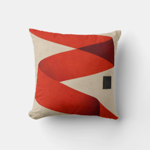 Rotes gefaltetes Band geometrisch abstrakt Kissen
