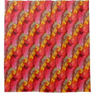 Rotes Gelb der Aquarellkunst Duschvorhang