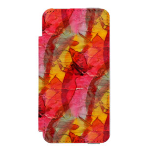 Rotes Gelb der Aquarellkunst Incipio Watson™ iPhone 5 Geldbörsen Hülle