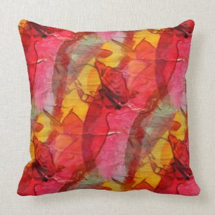 Rotes Gelb der Aquarellkunst Kissen