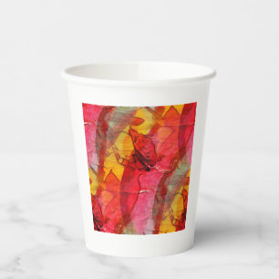 Rotes Gelb der Aquarellkunst Pappbecher