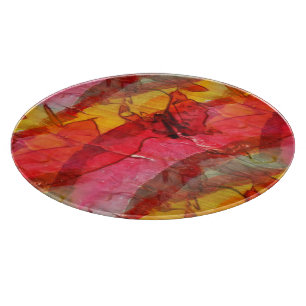 Rotes Gelb der Aquarellkunst Schneidebrett