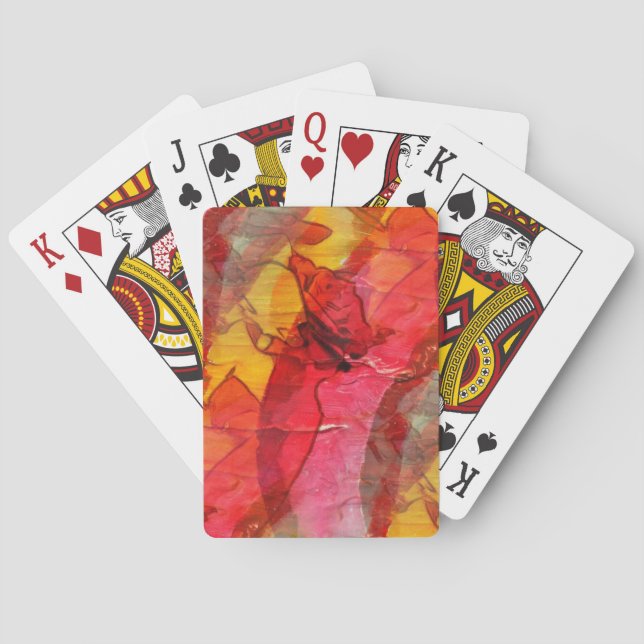 Rotes Gelb der Aquarellkunst Spielkarten (Rückseite)