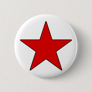 Rotes gelb-orangees Weiß fünf Punkt-SternPentagram Button
